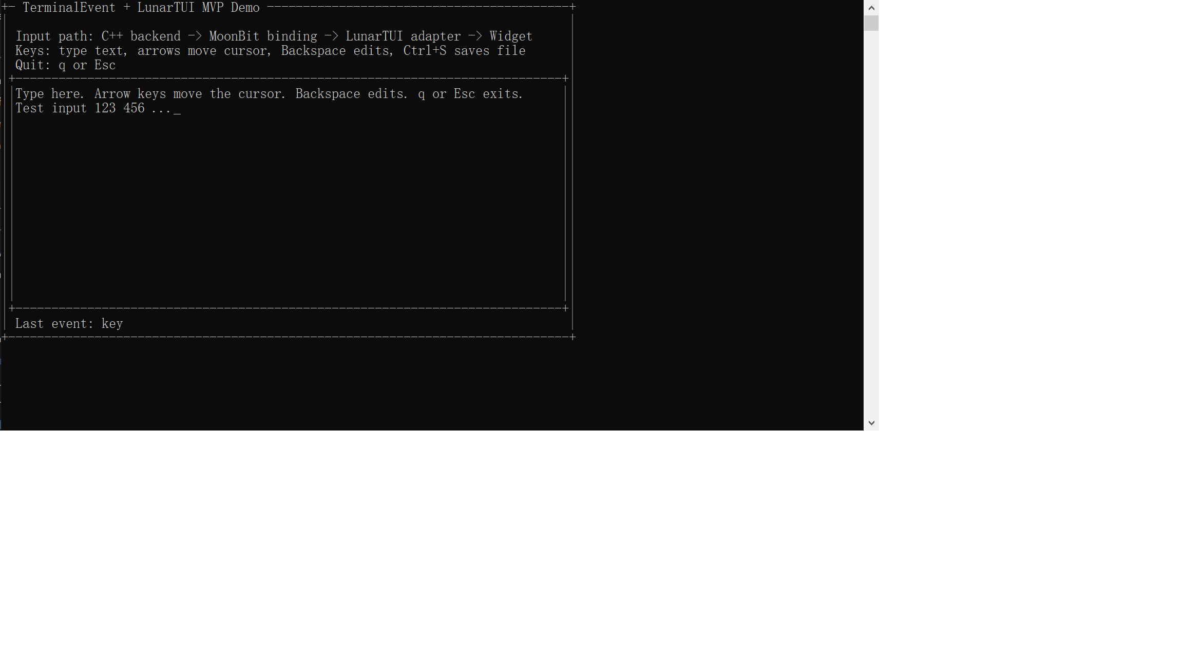 TextEditor input demo