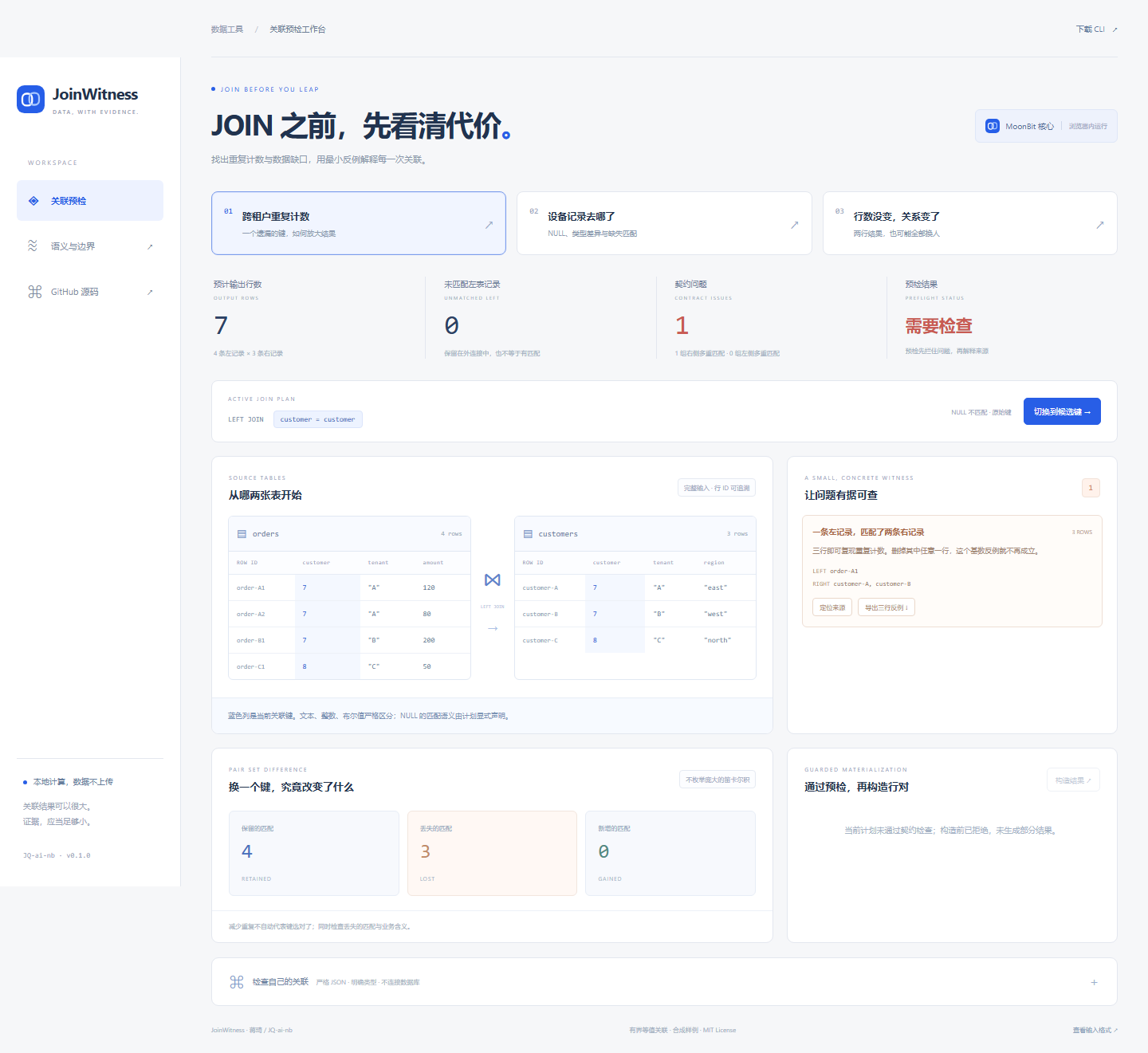 关联预检工作台